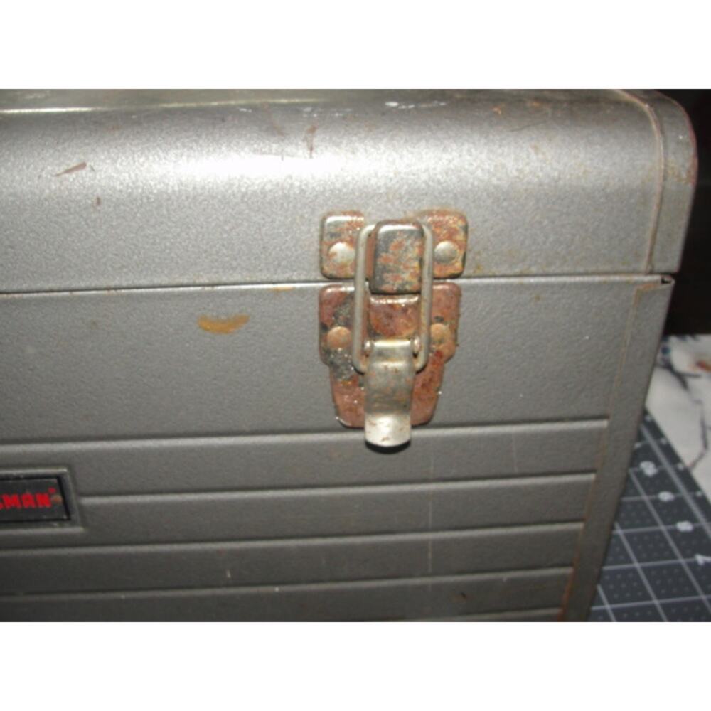 vintage Craftsman Grey Steel Toolbox w/ Tray